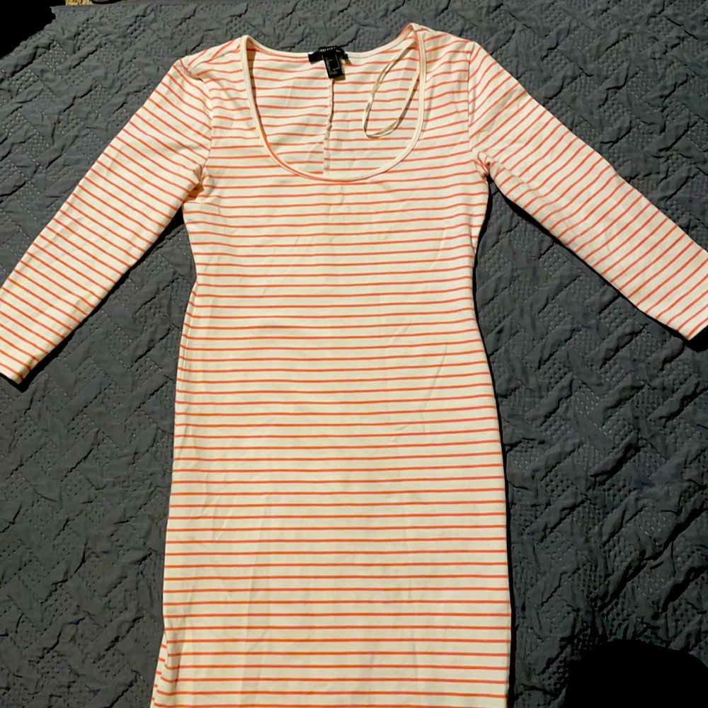 Cotton Stretch Striped Mid Dress